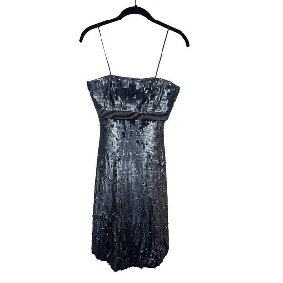 Vintage Badgley Mischka Sequin Strapless Dress, 100% Silk, Size 0 - Picture 1 of 11